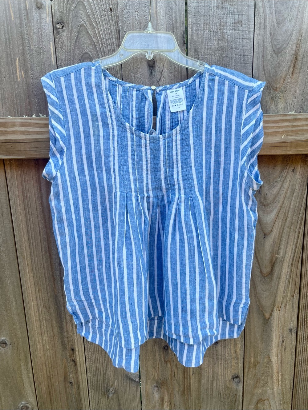 Lands’ End Linen Striped Tank Top - Size 12P